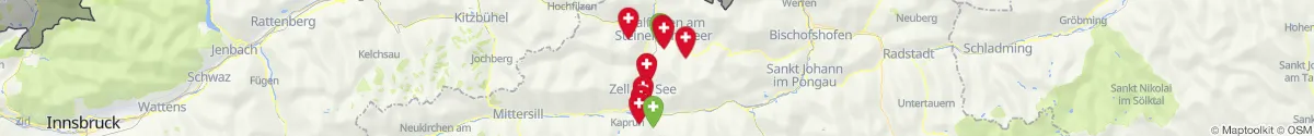 Kartenansicht für Apotheken-Notdienste in der Nähe von Saalfelden am Steinernen Meer (Zell am See, Salzburg)